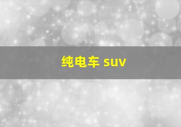 纯电车 suv